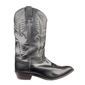Vintage Tony Lama Mens Black Leather Western Cowboy Boots Size US 13 D